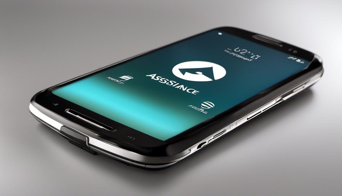 A Motorola smartphone on a white background with the Lifeline Assistance Program logo on the screen.
