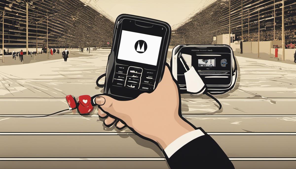 Image depicting the free Motorola phone scheme by the government, illustrating a person's hand holding a Motorola smartphone with a Lifeline emblem on the screen